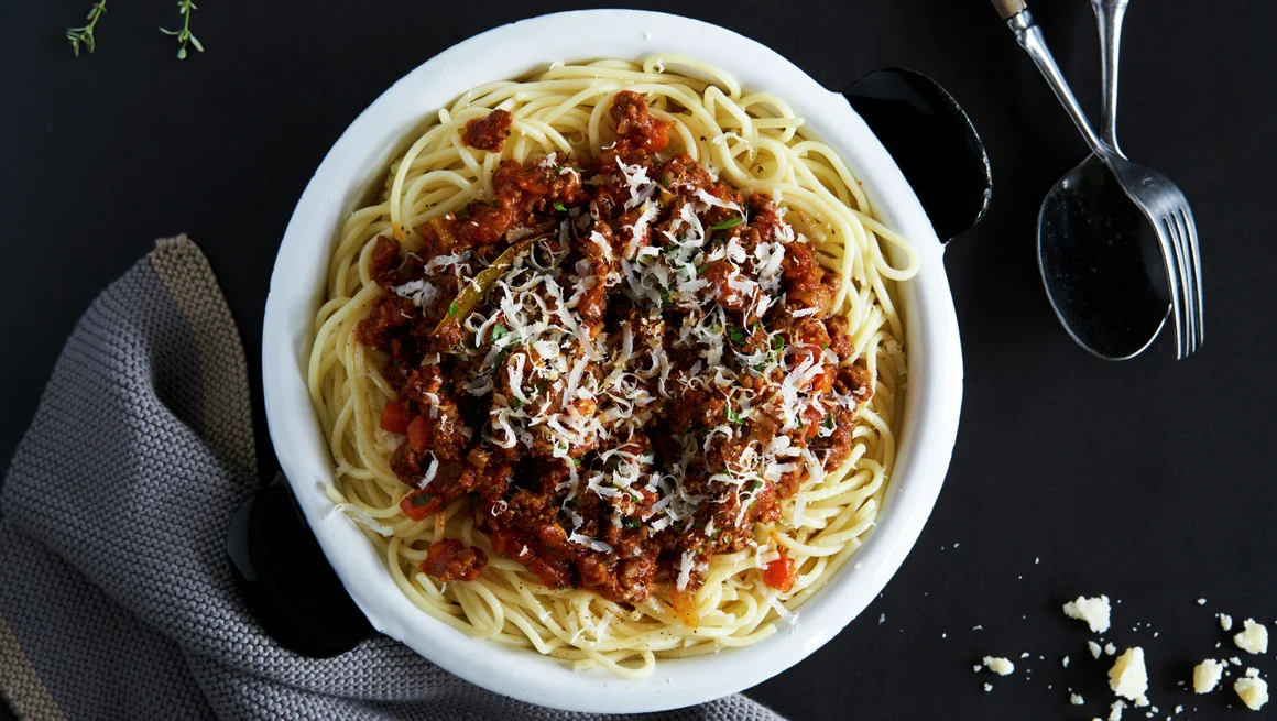 Spagetti bolognese av lammekjøtt