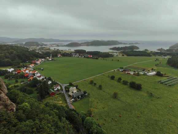 Dronebilde Sørlandet