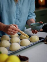 Hveteboller gjærbakst trinnbilder