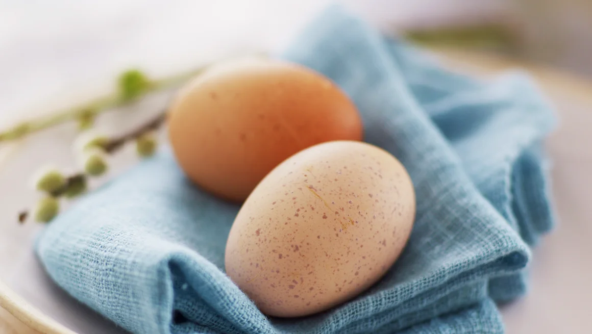 Illustrasjonsfoto med brune egg på serviett