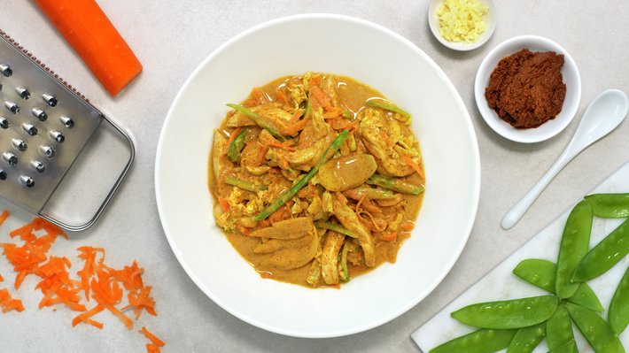 Indisk curry med strimlet svinekjøtt