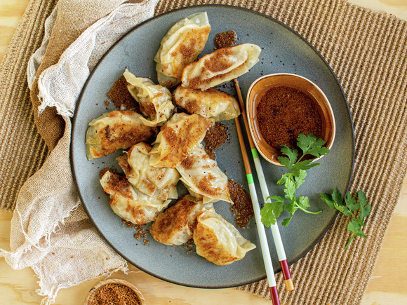 Dumplings med asiatisk dip