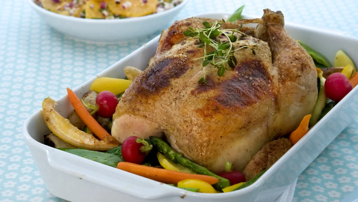 Helstekt kylling med urter og mascarpone