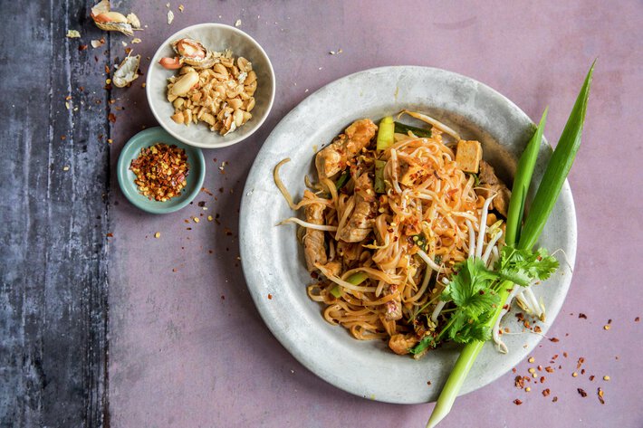 Pad Thai - stekte nudler med svinekjøtt