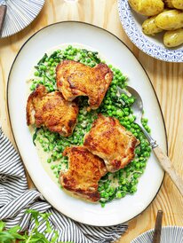 Kylling lårfilet med kremet estragonsaus