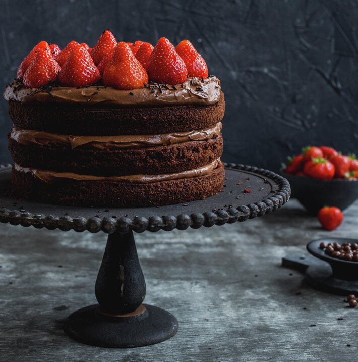 Sjokoladekake med jordbær