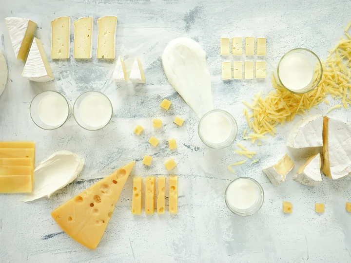 Melkeprodukter - melk, ost, yoghurt, brie