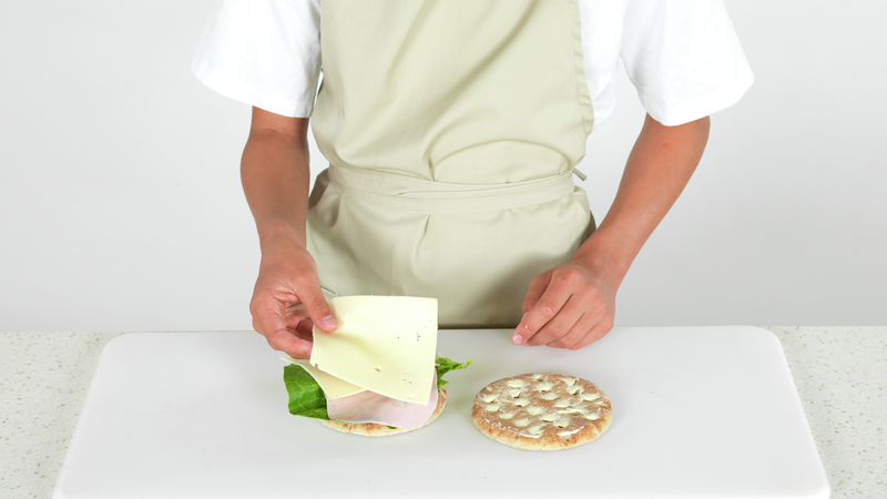 Polarbrød sandwich med ost og skinke