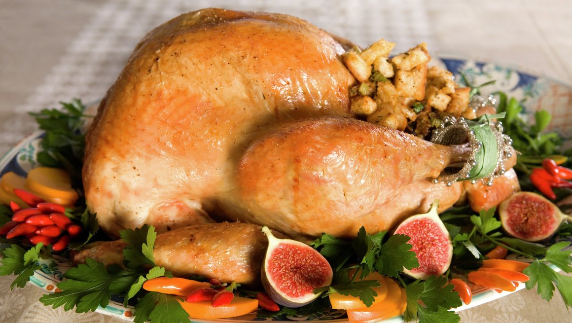 Thanksgiving-kalkun med løk- og selleristuffing